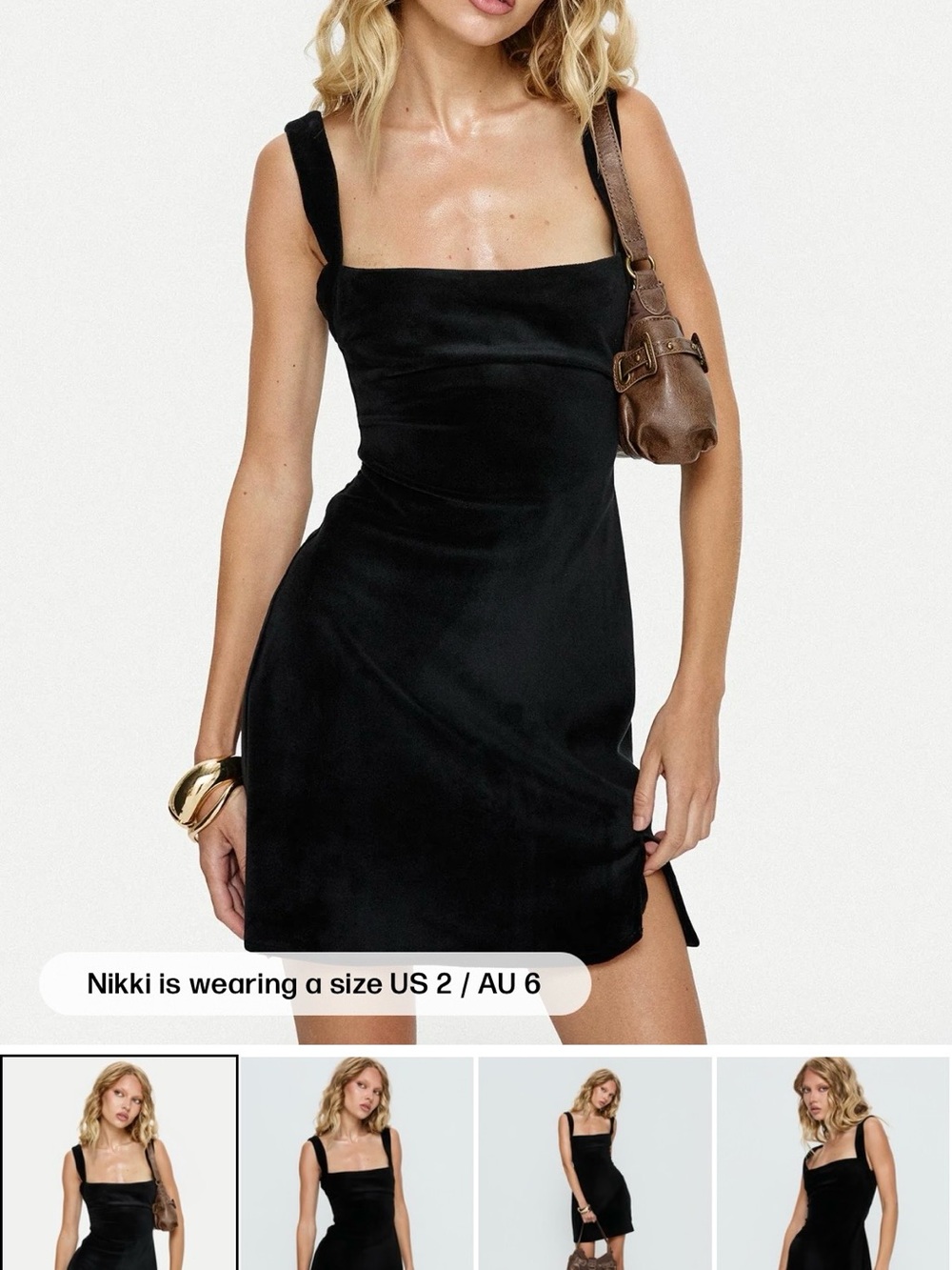 Princess Polly Black Square-Neck Mini Dress